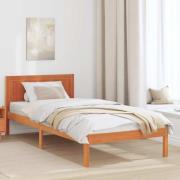 vidaXL Sängram Brun 90 x 200 cm Massivt tallträ