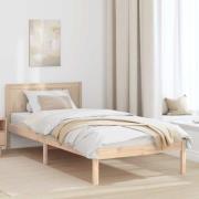 vidaXL Sängram Brun 75 x 190 cm Massivt tallträ