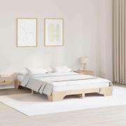 vidaXL Sängram Naturfärg 140 x 200 cm Massiv furu
