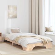 vidaXL Sängram Naturfärg 100 x 200 cm Massiv furu