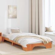 vidaXL Sängram Vaxbrun 90 x 200 cm Massiv furu