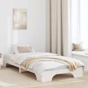 vidaXL Sängram Vit 90 x 190 cm Massiv furu