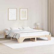 vidaXL Sängram Naturfärg 200 x 200 cm Massiv furu