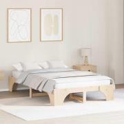 vidaXL Sängram Naturfärg 120 x 200 cm Massiv furu