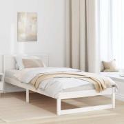 vidaXL Sängram med huvudgavel Vit 75 x 190 cm Massiv furu