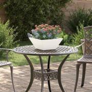 vidaXL Trädgårds Skål Planter Vit 35 x 35 x 15 cm Stål