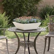 vidaXL Trädgårds Skål Planter 5 pcs Vit 50 x 50 x 15 cm Stål