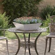 vidaXL Trädgårds Skål Planter Silver 50 x 50 x 15 cm Rostfritt stål