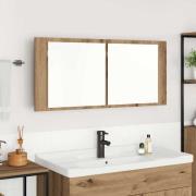 vidaXL LED Spegel Skåp artisan ek 100 x 12 x 45 cm Konstruerat trä