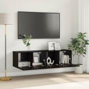 vidaXL TV-skåp 2 pcs Svart 60 x 30 x 30 cm Konstruerat trä
