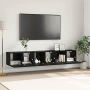 vidaXL TV-bänkset 3 pcs Svart 60 x 30 x 30 cm Konstruerat trä