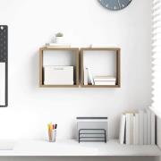 vidaXL Vägg hyllor med hylla Väggmonterad Artisan Ek Konstruerat trä