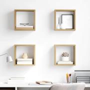 vidaXL Vägghyllor 4 pcs Hantverks-ek 26 x 15 x 26 cm Konstruerat trä
