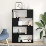 vidaXL TV-bänkset Väggmonterad Svart 80 x 24 x 125 cm Konstruerat trä