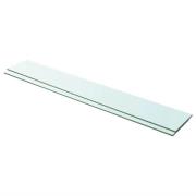 vidaXL Hyllplan 2 st glas genomskinlig 100x15 cm