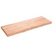 vidaXL Vägghylla ljusbrun 140x50x(2-6) cm behandlad massiv ek