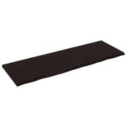 vidaXL Vägghylla mörkbrun 180x60x(2-4) cm behandlad massiv ek
