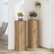 vidaXL Växtställ 2 st ek 25x25x80 cm konstruerat trä