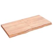 vidaXL Vägghylla ljusbrun 120x60x(2-6) cm behandlad massiv ek