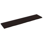 vidaXL Vägghylla mörkbrun 180x40x(2-4) cm behandlad massiv ek