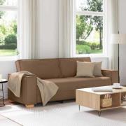 vidaXL 3-sitssoffa brun 180 cm tyg
