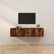 vidaXL Väggmonterade tv-skåp 2 st rökfärgad ek 80x34,5x40 cm