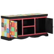 vidaXL TV-skåp Flerfärgsdesign 100 x 35 x 50 cm Massivt Mangoträ