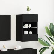 vidaXL TV-skåp 2 pcs Svart 40 x 30 x 60.5 cm Konstruerat trä