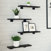vidaXL Bokhyllor 4 st i Svart Ek, 40x10x1.5 cm av Konstruerat Trä