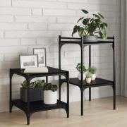 vidaXL Bokhyllplattor - 4 st, Svart Ek, 40x40x1,5 cm, Gjorda av konstr...