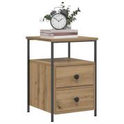 vidaXL Sängbord artisan ek 34x35,5x50 cm konstruerat trä