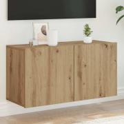 vidaXL Väggmonterad tv-bänk ek 80x30x41 cm