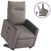 vidaXL Reclinerfåtölj med uppresningshjälp taupe tyg