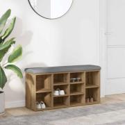 vidaXL Skobänk hantverksmässig ek 102x32x50 cm konstruerat trä