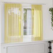 vidaXL Voile gardiner med stångfickor 2 st gul