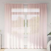 vidaXL Voile gardiner med stångfickor 2 st ljusrosa