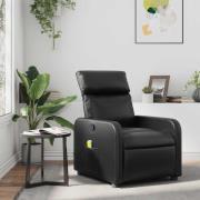 vidaXL Massagefåtölj svart konstläder