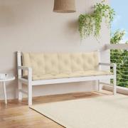 vidaXL Bänkdyna för trädgården beige 180x(50+50)x7 cm oxfordtyg