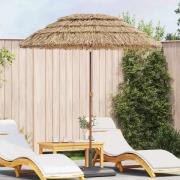 vidaXL Badparasol Brun Ø 160 x 196 cm Stål