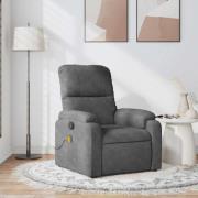 vidaXL Massagefåtölj mörkgrå mikrofibertyg