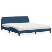 vidaXL Bed with Mattress "Dover" Blue 180x200 cm Fabric