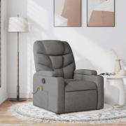 vidaXL Massagefåtölj mörkgrå tyg