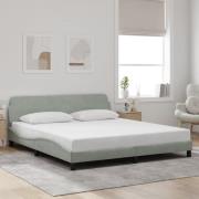 vidaXL Bed Frame "Dover" Light Grey 180x200 cm Velvet