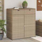 vidaXL Trädgårdsskåp beige 105x55x113 cm konstrotting