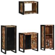 vidaXL Badrumsmöbelset 4 pcs Flerfärgsdesign Massivt återvunnet trä
