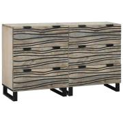 vidaXL Skåp med låda 2 pcs Vit 60 x 33.5 x 75 cm massivt mangoträ