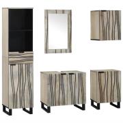 vidaXL Badrumsmöbelset med låda 5 pcs Valnötsbrun 38 x 33 x 160 cm