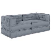 vidaXL Modulär soffa 2 pcs Grå 70 x 70 x 56 cm tyg