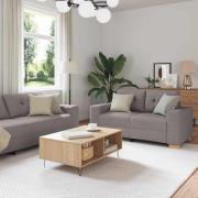 vidaXL Soffset med kudde med kudde 3 pcs Taupe tyg