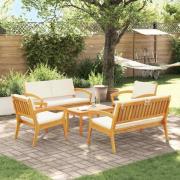 vidaXL Bistroset 5 pcs Brun 75 x 45 x 38cm Massivt akaciaträ